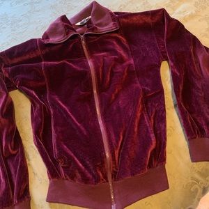 Christian Dior maroon velvet corduroy track jacket